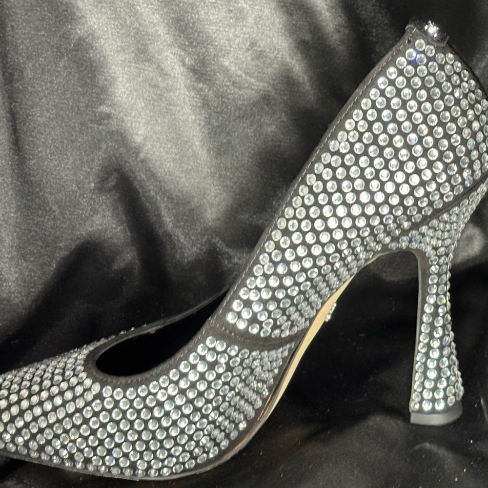 Sam Edelman Black and Silver Rhinestone Heels